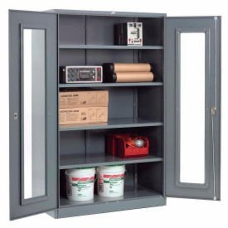 GLOBAL EQUIPMENT Clear View Storage Cabinet Assembled 48x24x78 - Gray 237621GY